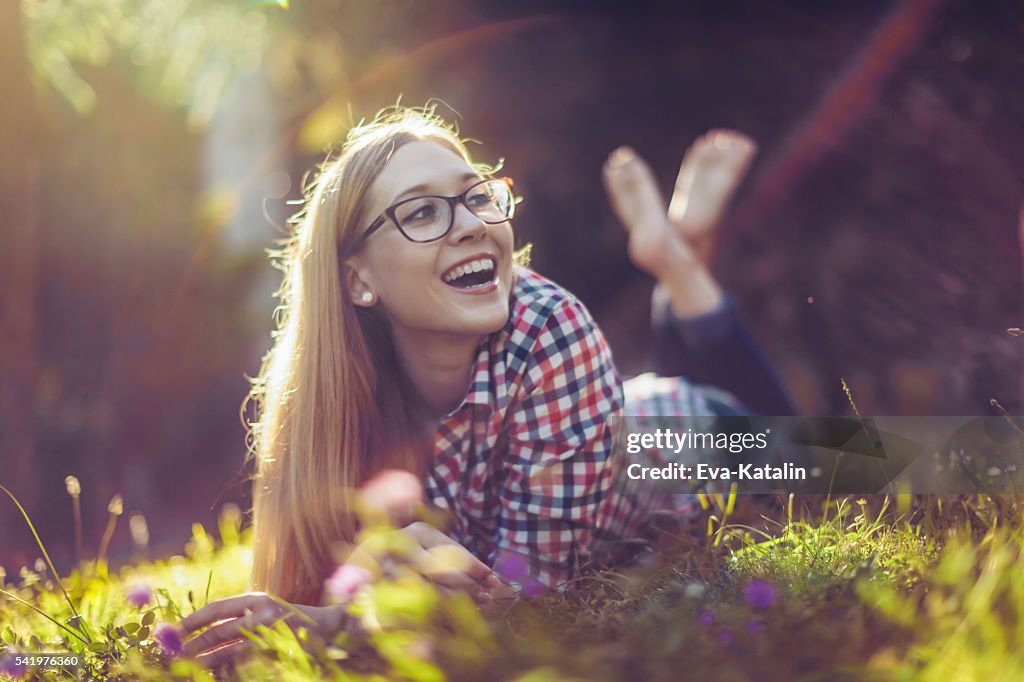 Summer portrait of a beautiful young woman