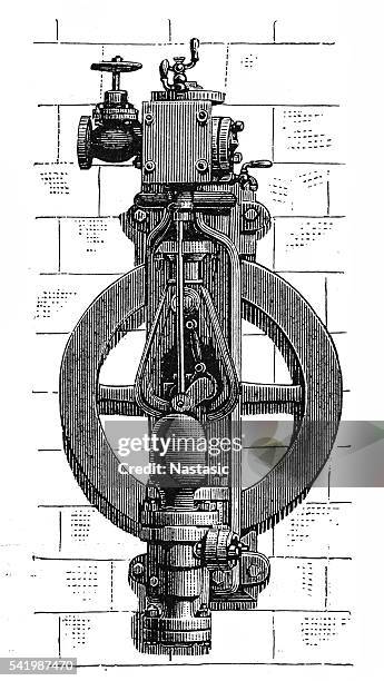 vertical wall steam plunger - heating boilers stock illustrations
