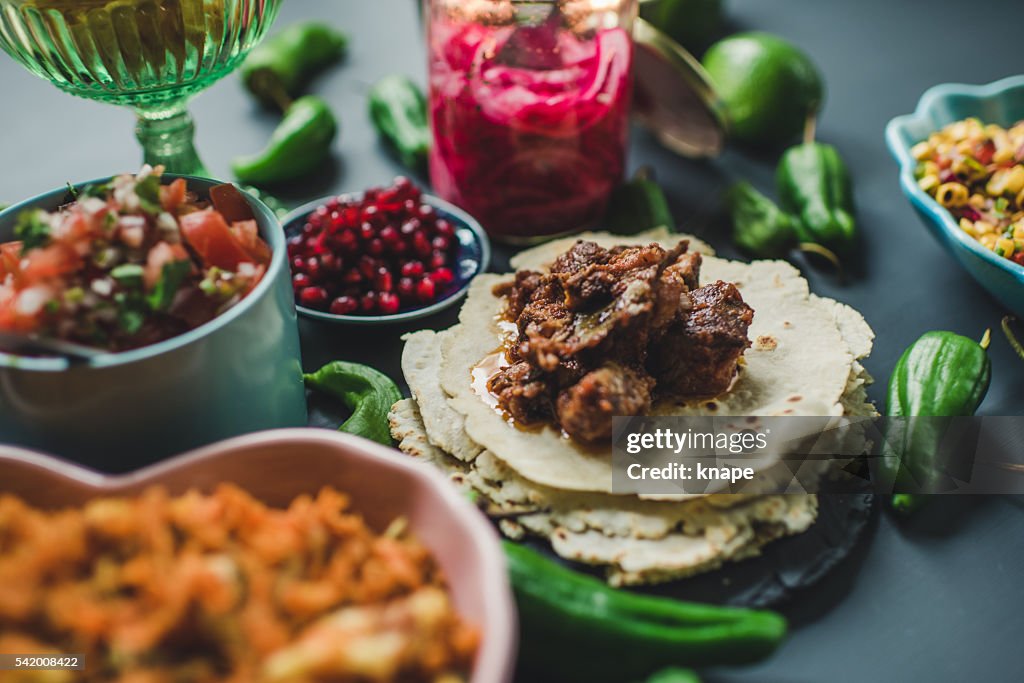 Tex Mex la cena, comida mexicana fotografía