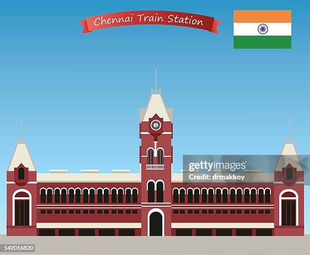 ilustrações de stock, clip art, desenhos animados e ícones de chennai estação central de comboios - estação de ferroviária