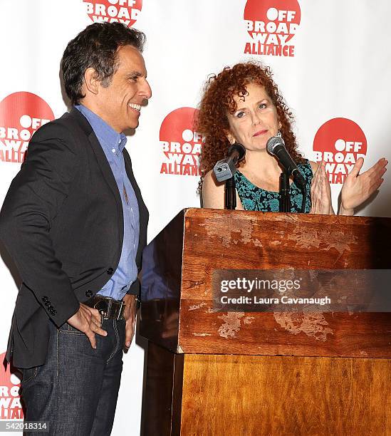 Ben Stiller and Amy Stiller attend 2016 Off Broadway Alliance Awards at Sardi's on June 21, 2016 in New York City.