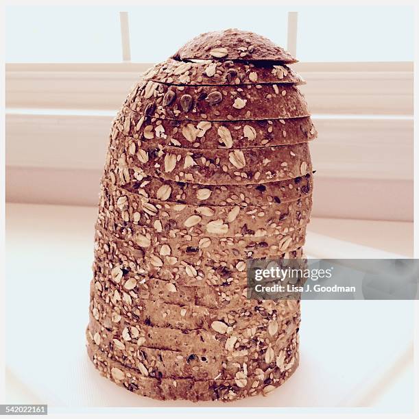 food tower! - sliced bread tower stock pictures, royalty-free photos & images