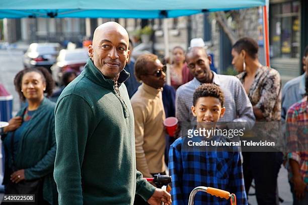 Block Party" Episode 107 -- Pictured: James Lesure as Will Russell, Sayeed Shahidi as Miles Russell --