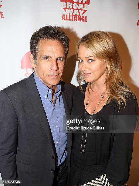 Ben Stiller and Christine Taylor attend the 2016 Off Broadway Alliance Awards" where Stiller's mother Anne Meara was posthumously honored into the...