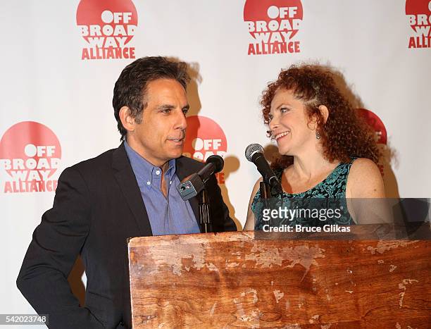 Actor Ben Stiller and sister Actress Amy Stiller attend the 2016 Off Broadway Alliance Awards where Stiller's mother Anne Meara was posthumously...
