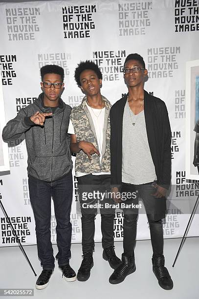 Musicians Jarad Dawkins , Malcolm Brickhouse and Alec Atkins attend "Breaking A Monster" New York Screening at Museum of the Moving Image on June 21,...