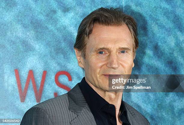 Actor Liam Neeson attends "The Shallows" world premiere on June 21, 2016 in New York City.