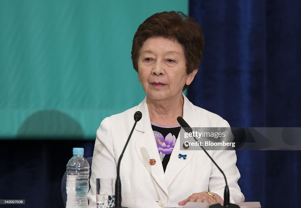 Kyoko Nakayama, leader of the Party for Japanese Kokoro, attends a News  Photo - Getty Images