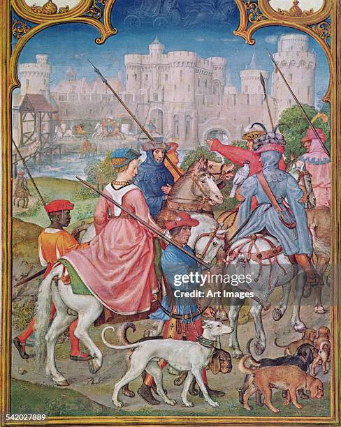 Month of August, Leaving for the Hunt, from the Breviarium Grimani, c.1515