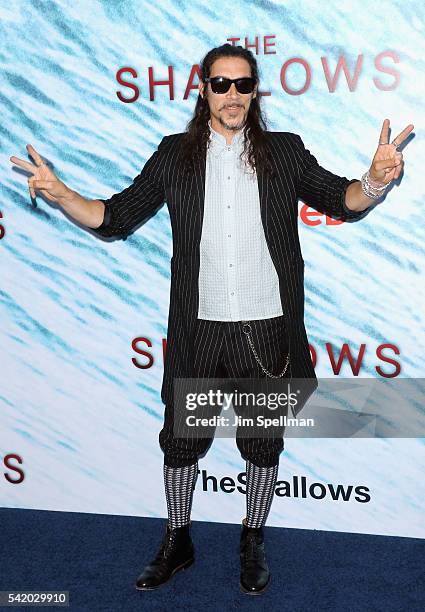 Actor Oscar Jaenada attends "The Shallows" world premiere on June 21, 2016 in New York City.