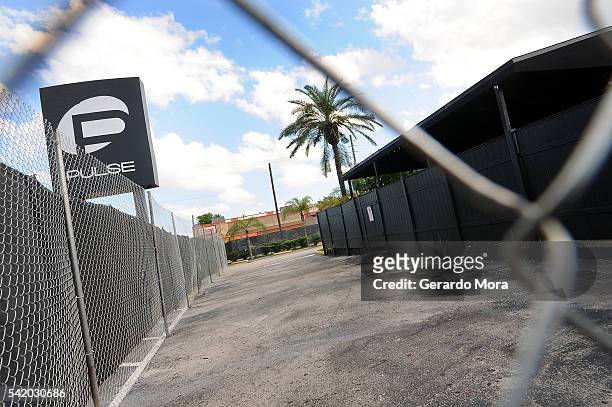 View of the Pulse nightclub main entrance on June 21, 2016 in Orlando, Florida. The Orlando community continues to mourn the victims of the deadly...
