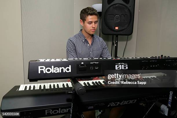 Camp musician rehearses at the GRAMMY Foundation's 12th Annual GRAMMY Camp at the University of Southern California Thornton School of Music on June...