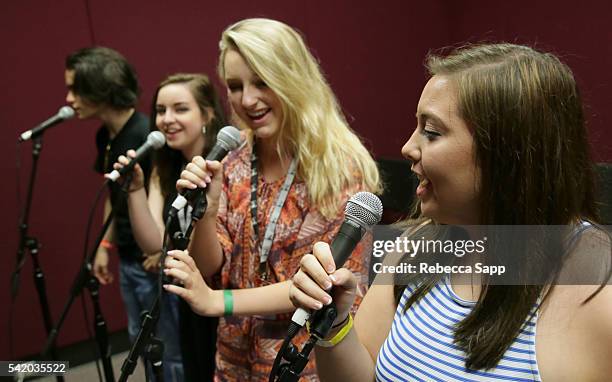 Camp musicians rehearse at the GRAMMY Foundation's 12th Annual GRAMMY Camp at the University of Southern California Thornton School of Music on June...