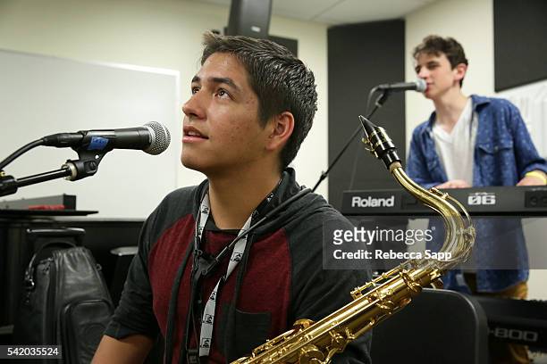 Camp musicians rehearse at the GRAMMY Foundation's 12th Annual GRAMMY Camp at the University of Southern California Thornton School of Music on June...