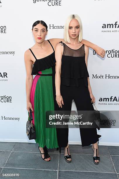 Mia Moretti and Margot Moretti attend the amfAR generationCure Solstice 2016 on June 21, 2016 in New York City.