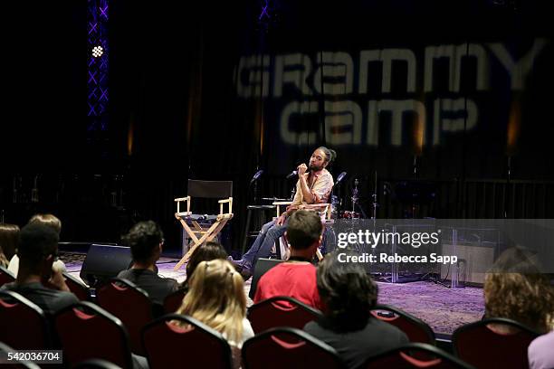 Music director/producer and GRAMMY Camp guest professional Brian London speaks with students at the GRAMMY Foundation's 12th Annual GRAMMY Camp at...