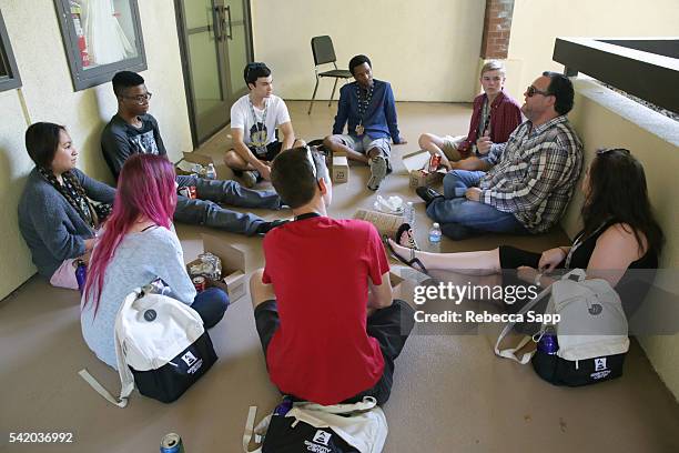 President of the LA Chapter and songwriter Evan Bogart speaks with students at the GRAMMY Foundation's 12th Annual GRAMMY Camp at the University of...