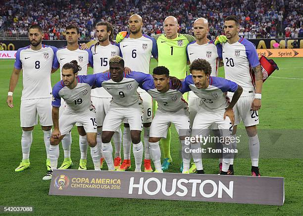 Players of United States pose for a team photo before the Semifinal match between United States and Argentina at NRG Stadium as part of Copa America...