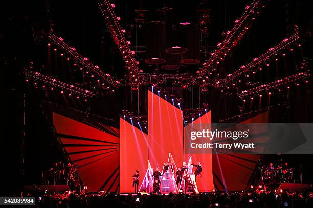 Singer Selena Gomez performs during her 'Revival Tour' at Bridgestone Arena on June 21, 2016 in Nashville, Tennessee.