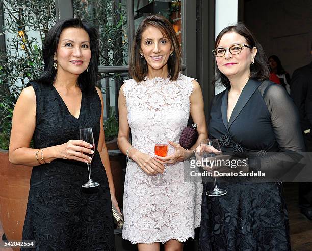 Immie Soeharto, Jina Veaco, and Patricia Didier attend as Susan Casden and Friends of The Costume Institute, The Metropolitan Museum of Art, host a...