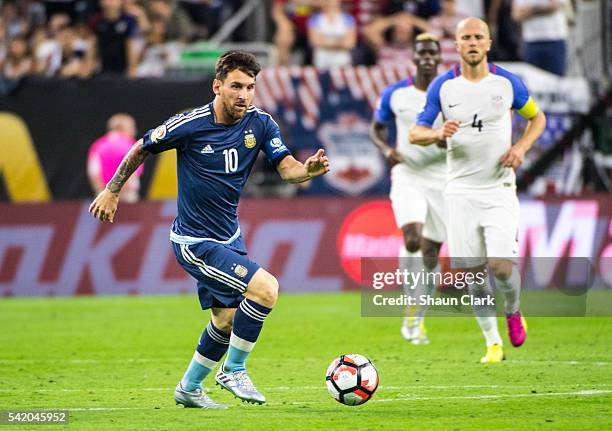 Lionel Messi of Argentina during the Copa America Centenario Semifinal match between United States and Argentina at NRG Stadium on June 21, 2016 in...