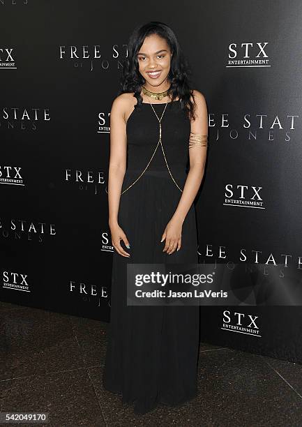 Actress China Anne McClain attends the premiere of "Free State of Jones" at DGA Theater on June 21, 2016 in Los Angeles, California.