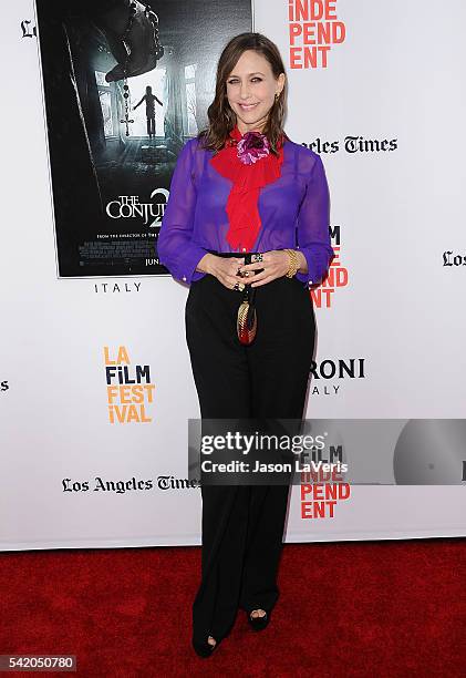 Actress Vera Farmiga attends the premiere of "The Conjuring 2" at the 2016 Los Angeles Film Festival at TCL Chinese Theatre IMAX on June 7, 2016 in...