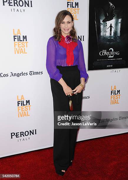Actress Vera Farmiga attends the premiere of "The Conjuring 2" at the 2016 Los Angeles Film Festival at TCL Chinese Theatre IMAX on June 7, 2016 in...