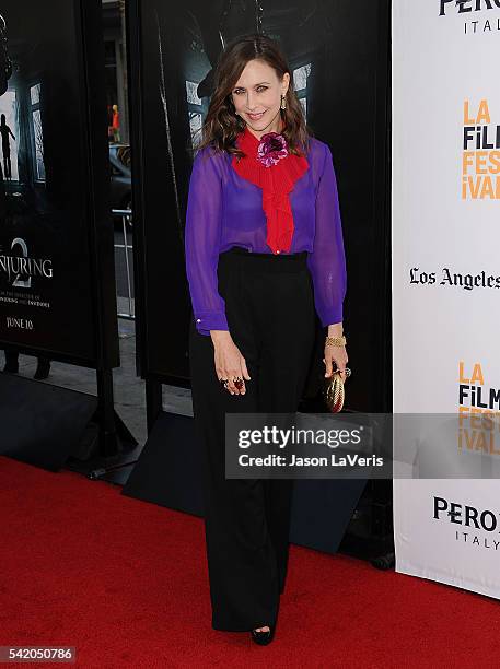 Actress Vera Farmiga attends the premiere of "The Conjuring 2" at the 2016 Los Angeles Film Festival at TCL Chinese Theatre IMAX on June 7, 2016 in...