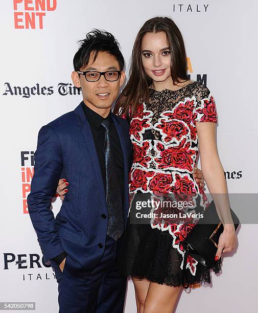 Director James Wan and actress Ingrid Bisu attend the premiere of "The Conjuring 2" at the 2016 Los Angeles Film Festival at TCL Chinese Theatre IMAX...