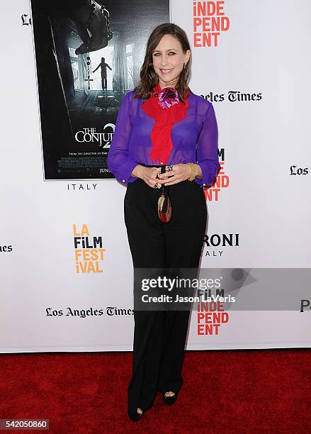 Actress Vera Farmiga attends the premiere of "The Conjuring 2" at the 2016 Los Angeles Film Festival at TCL Chinese Theatre IMAX on June 7, 2016 in...