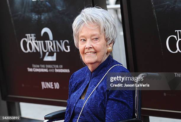 Author/paranormal investigator Lorraine Warren attends the premiere of "The Conjuring 2" at the 2016 Los Angeles Film Festival at TCL Chinese Theatre...