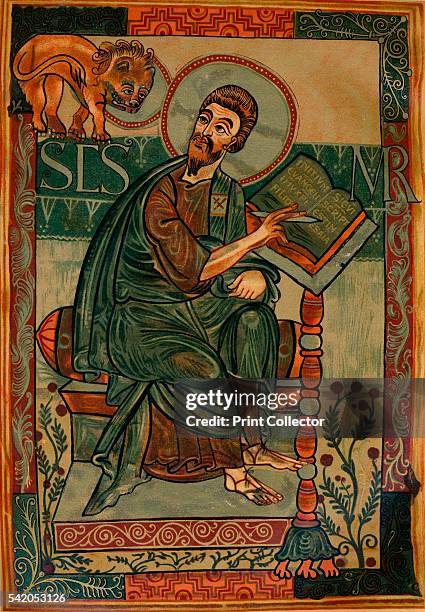 St Mark from the Godescalc Gospel Lectionary, 781-783 . The Godescalc Evangelistary, Godescalc Sacramentary, Godescalc Gospels, or Godescalc Gospel...