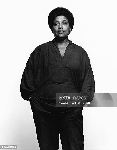 Writer, radical feminist, womanist, lesbian, and civil rights activist Audre Lorde, 1983. Photo by Jack Mitchell/Getty Images