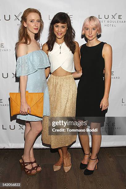 Actress Laura Long, model Kalyn Hemphill and Remy Weinstein attend Natalie Zfat's Los Angeles Summer Dinner Party on June 21, 2016 in Los Angeles,...