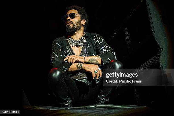 Lenny Kravitz performing live at the Lucca Summer Festival 2015. He won the Grammy Award for Best Male Rock Vocal Performance four years in a row...