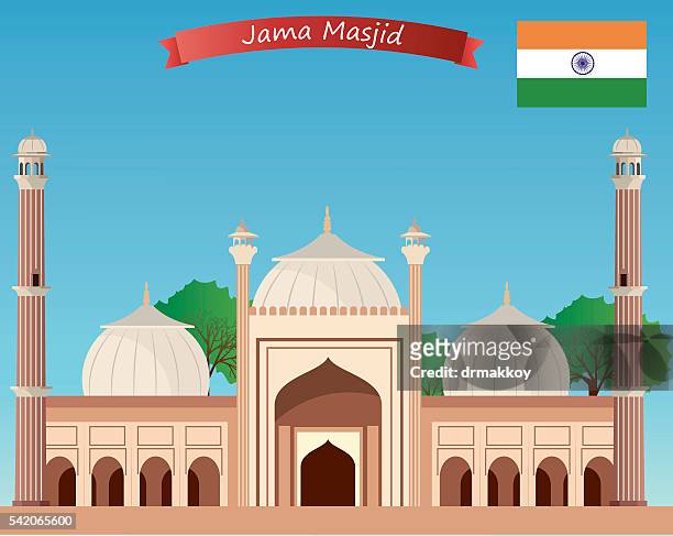 stockillustraties, clipart, cartoons en iconen met jama masjid - jama masjid delhi