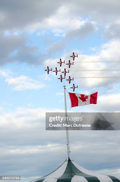 canadian snowbirds show - canadian military stock pictures, royalty-free photos & images