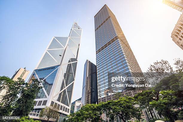 skyscrapers in hong kong - yongyuan hongkong stock pictures, royalty-free photos & images