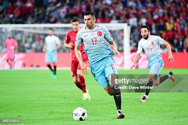Burak Yilmaz of Turkey during the UEFA EURO 2016 Group D match between Czech Republic and Turkey at Stade Bollaert-Delelis on June 21, 2016 in Lens,...