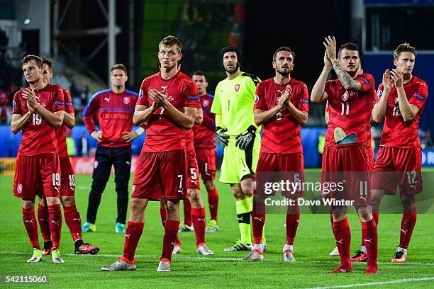 Disappointment for the Czech Republic as they are eliminated following the UEFA EURO 2016 Group D match between Czech Republic and Turkey at Stade...
