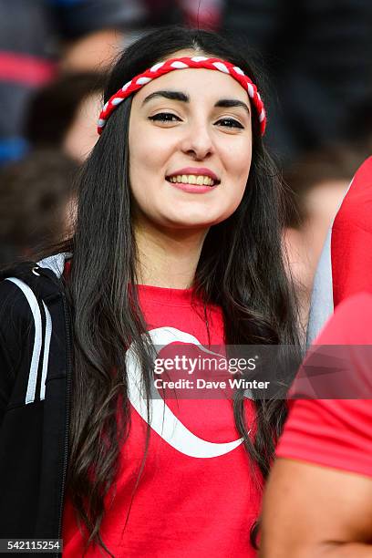 Turkey fans during the UEFA EURO 2016 Group D match between Czech Republic and Turkey at Stade Bollaert-Delelis on June 21, 2016 in Lens, France.