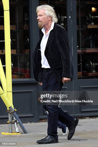 Richard Branson seen with his wife Joan and their grandchildren in Notting Hill on June 20, 2016 in London, England.