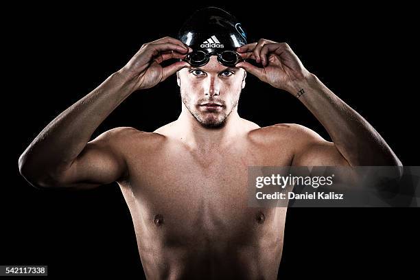 Australian Olympic swimmer Kyle Chalmers poses during a portrait session on June 15, 2016 in Adelaide, Australia.