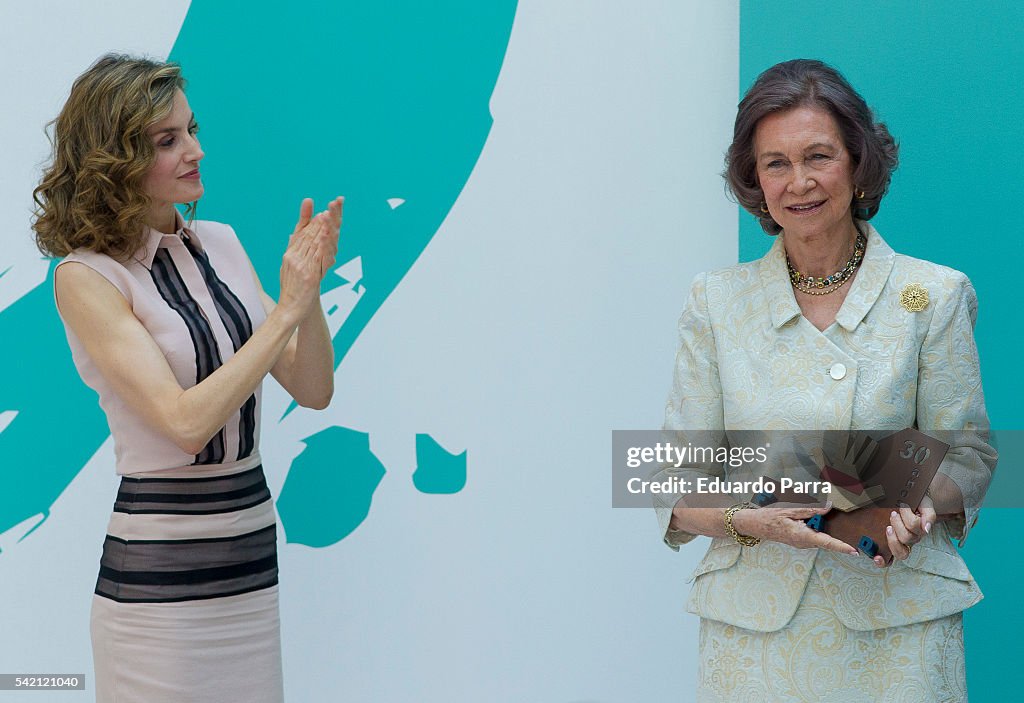 Queen Sofia and Queen Letizia of Spain Attend FAD 30th Anniversary