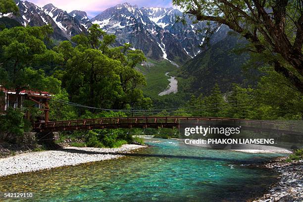 kappa bridge - nagano prefecture stock pictures, royalty-free photos & images