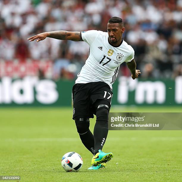 Jerome Boateng of Germany in action during the UEFA Euro 2016 Group C match between the Northern Ireland and Germany at Parc des Princes on June 21,...