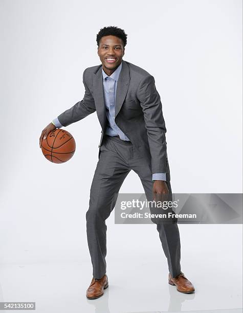 Draft Prospect, Malik Beasley poses for portraits during media availability and circuit as part of the 2016 NBA Draft on June 22, 2016 at the Grand...