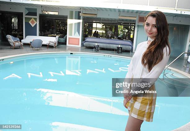 Actress Emily Robinson attends the Ann Taylor Summer Barbeque at Avalon Hotel on June 21, 2016 in Beverly Hills, California.