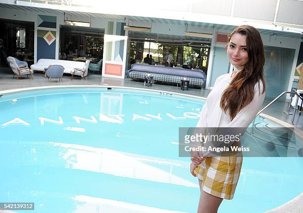 Actress Emily Robinson attends the Ann Taylor Summer Barbeque at Avalon Hotel on June 21, 2016 in Beverly Hills, California.